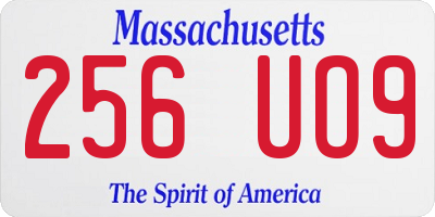MA license plate 256UO9