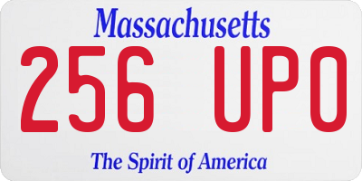 MA license plate 256UP0