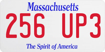 MA license plate 256UP3