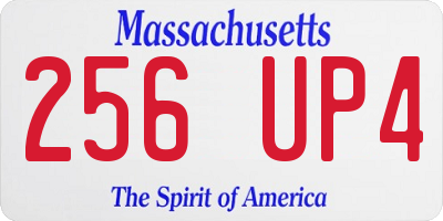MA license plate 256UP4