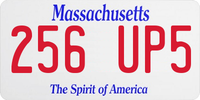 MA license plate 256UP5