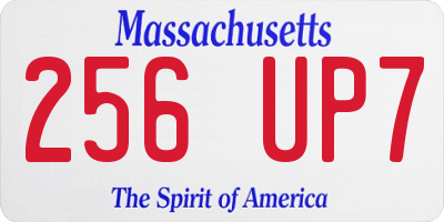 MA license plate 256UP7