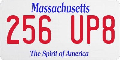 MA license plate 256UP8