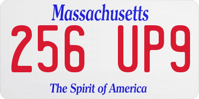 MA license plate 256UP9