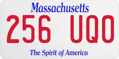MA license plate 256UQ0