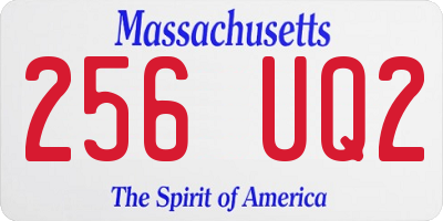 MA license plate 256UQ2