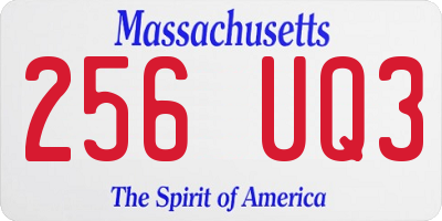 MA license plate 256UQ3