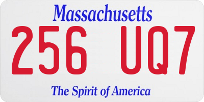 MA license plate 256UQ7