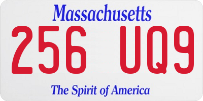MA license plate 256UQ9