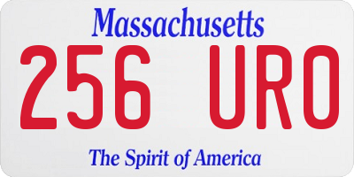 MA license plate 256UR0