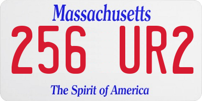 MA license plate 256UR2