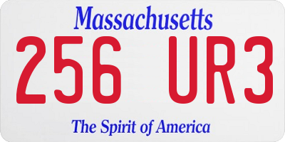 MA license plate 256UR3