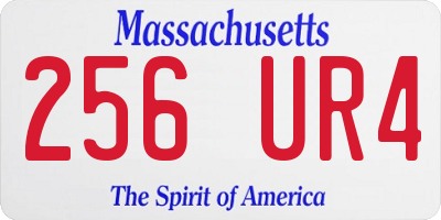 MA license plate 256UR4