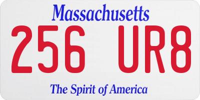 MA license plate 256UR8