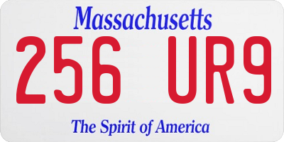 MA license plate 256UR9