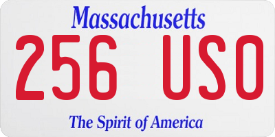 MA license plate 256US0