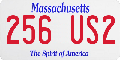 MA license plate 256US2
