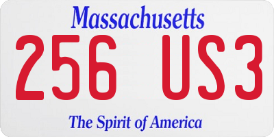 MA license plate 256US3