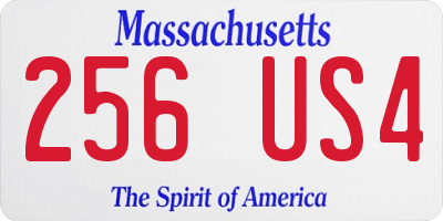 MA license plate 256US4