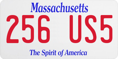 MA license plate 256US5