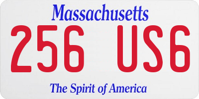 MA license plate 256US6