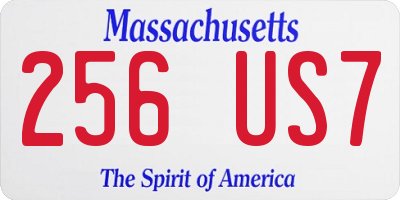 MA license plate 256US7