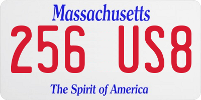 MA license plate 256US8