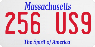 MA license plate 256US9