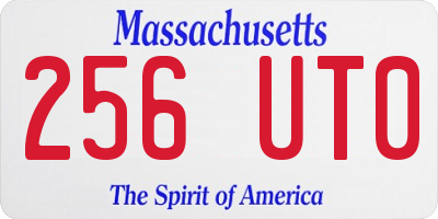 MA license plate 256UT0