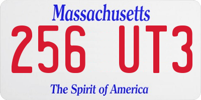 MA license plate 256UT3