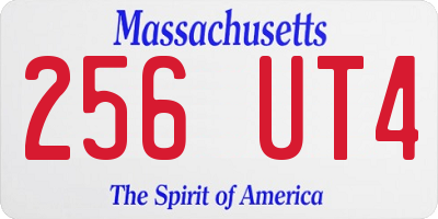 MA license plate 256UT4
