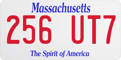 MA license plate 256UT7