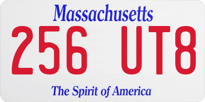 MA license plate 256UT8