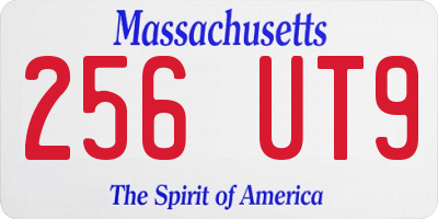 MA license plate 256UT9