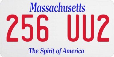MA license plate 256UU2