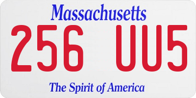 MA license plate 256UU5
