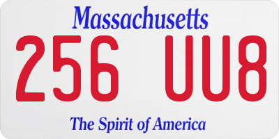 MA license plate 256UU8