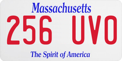 MA license plate 256UV0