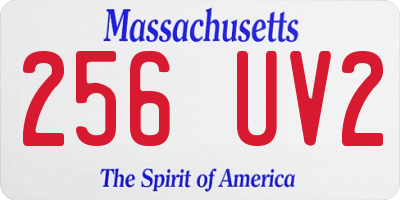 MA license plate 256UV2
