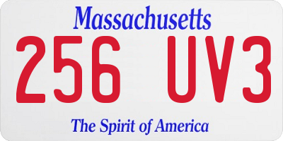 MA license plate 256UV3
