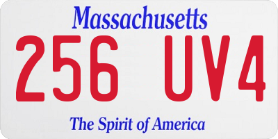 MA license plate 256UV4
