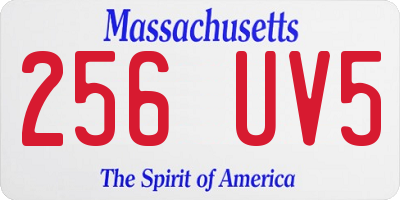 MA license plate 256UV5