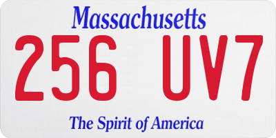 MA license plate 256UV7