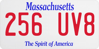 MA license plate 256UV8
