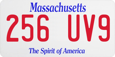 MA license plate 256UV9
