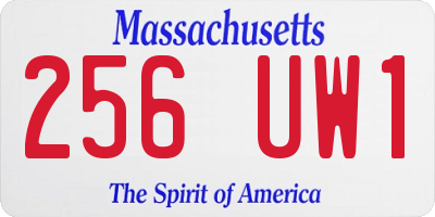 MA license plate 256UW1