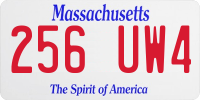 MA license plate 256UW4