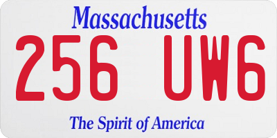 MA license plate 256UW6