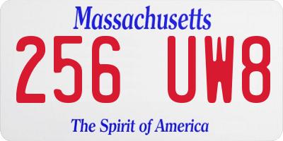 MA license plate 256UW8