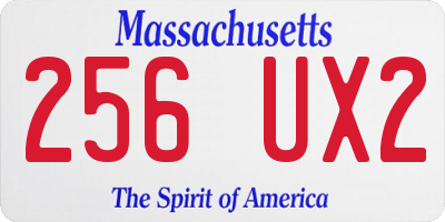 MA license plate 256UX2